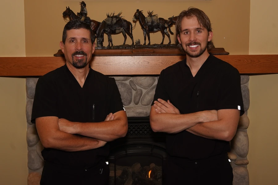 A dentist consulting with a patient 